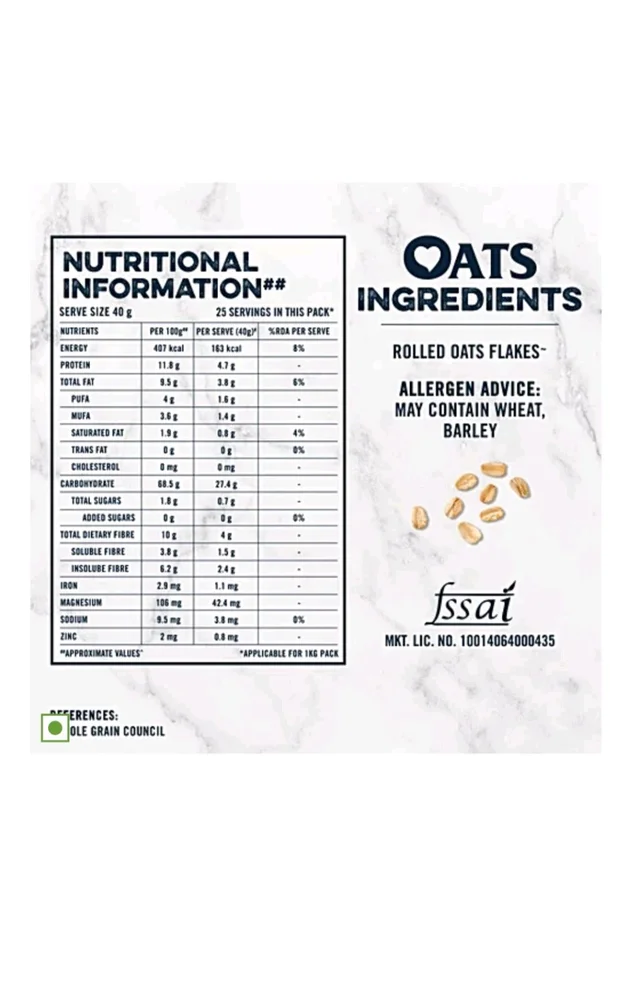 Quaker. Quaker Rolled Oats - 1 Kg.