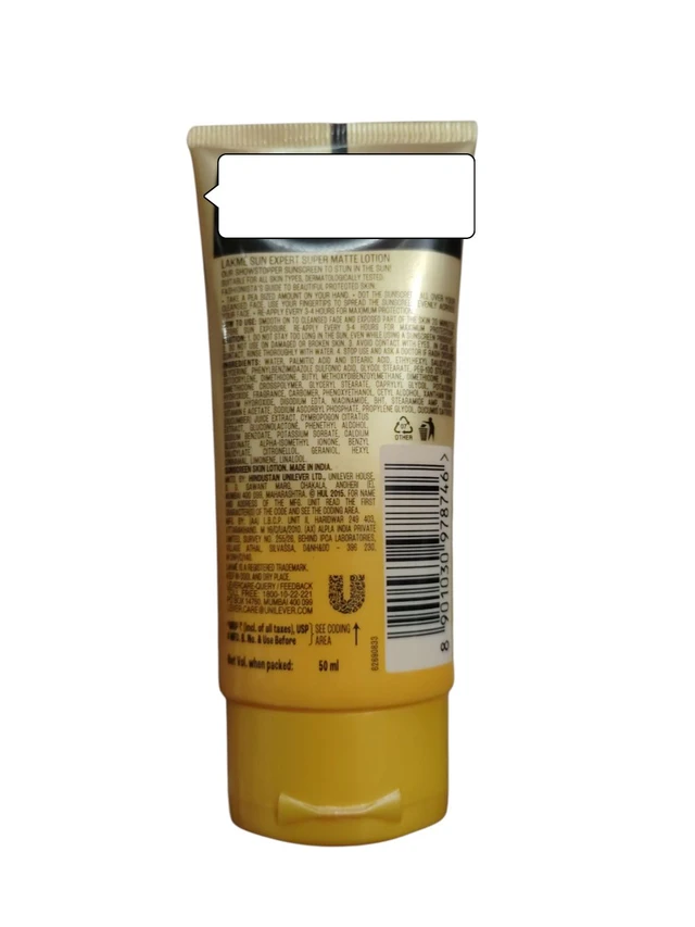 Hindustan Unilever Limited. Lakme Sun Expert Sunscreen Lotion - 50 ml.