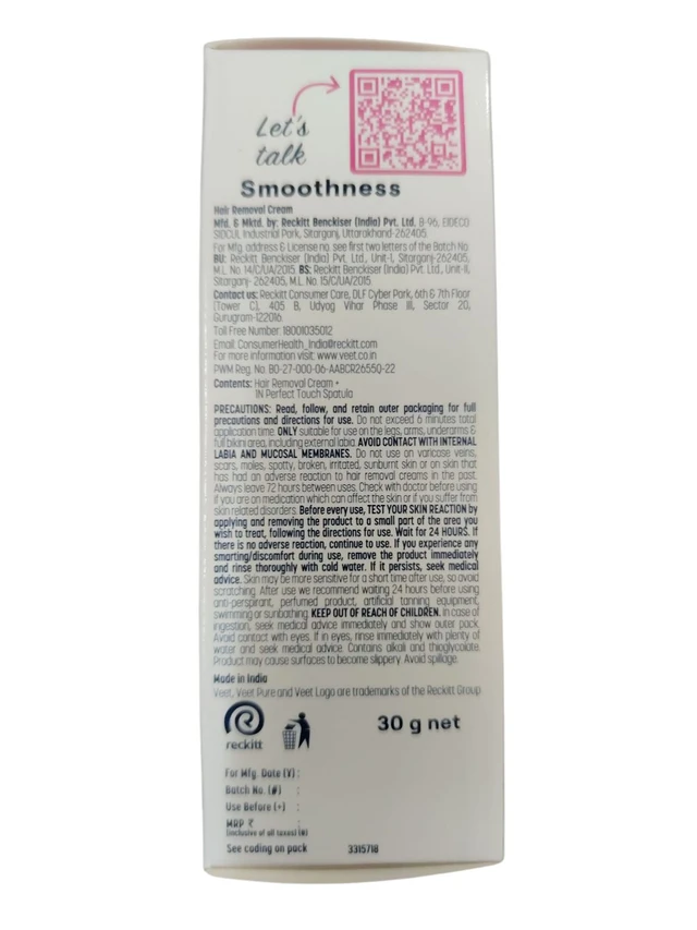 Reckitt. Veet Pure Hair Removal Cream - 30 gm.
