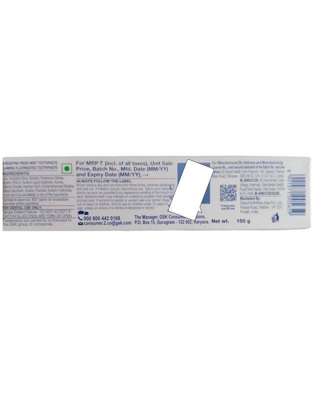 Sensodyne. Sensodyne Fresh Mint Toothpaste - 150 gm.