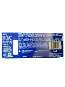 Hindustan Unilever Limited. Pepsodent Toothpaste Set - 2 × 150 gm = 300 gm.