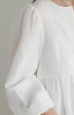 white peplum-style top White top women women's white Casual white colour top-Peplum or Babydoll Tunic - Hex, L