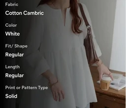 white peplum-style top White top women women's white Casual white colour top-Peplum or Babydoll Tunic - Hex, L