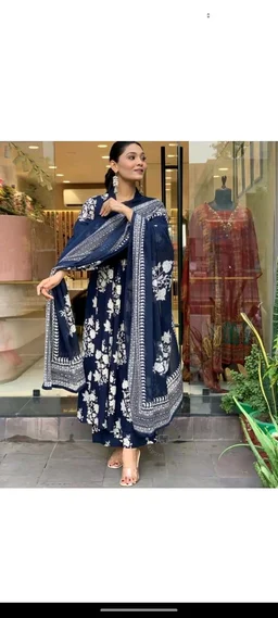 Divastri Women Viscose Rayon Kurta Pant Dupatta Set - Viscose Rayon, L