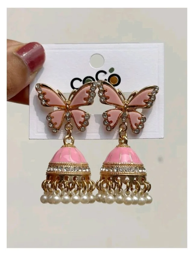 Butterfly jhumka (blush)