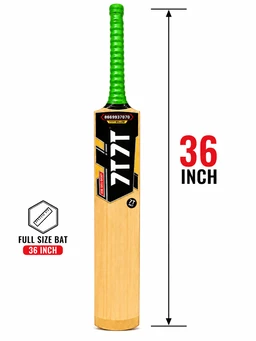 7T7T Power Willow Double Blade Hard Tennis Bat | Scoop Design Kashmir Willow Cricket Bat | Free Bat Cover -
