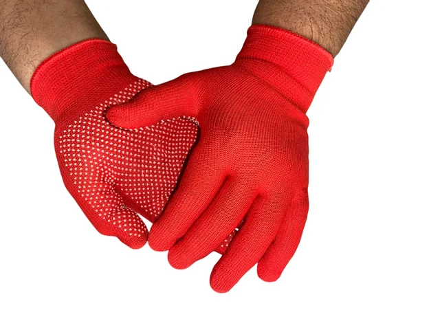 SVS Anti-skip PVC Tennis Batting Gloves - Free, Red