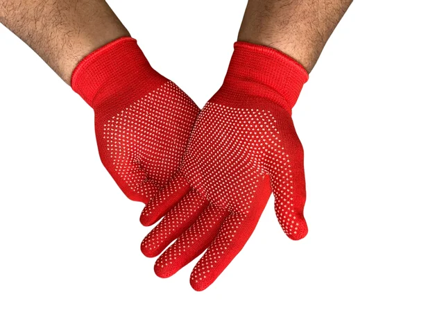 SVS Anti-skip PVC Tennis Batting Gloves - Free, Red