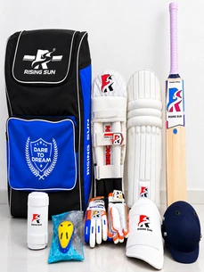 Premium Cricket Kit | Complete Batting & Protective Gear Set with Cricket Kit Bag (8 Items)