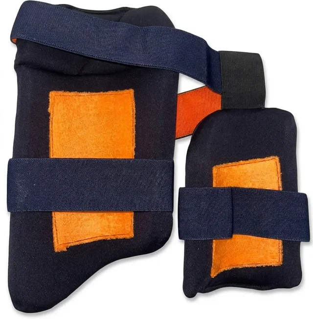 Moonwalkr Professional Cricket Combo Thigh Pad (Right Hand, Navy Blue) - Boys, Navy Blue