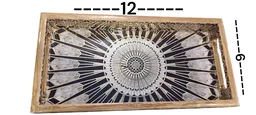 KGA Wood Designer Serving Tray Set Of 3
