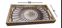 KGA Wood Designer Serving Tray Set Of 3