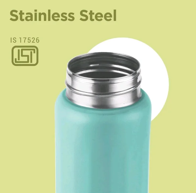 Milton MILTON Maverick 800 Stainless Steel Water Bottle, Leakproof Lid, Single Walled, ISI Certified ,For School, Office, Gym 780 ml - Green