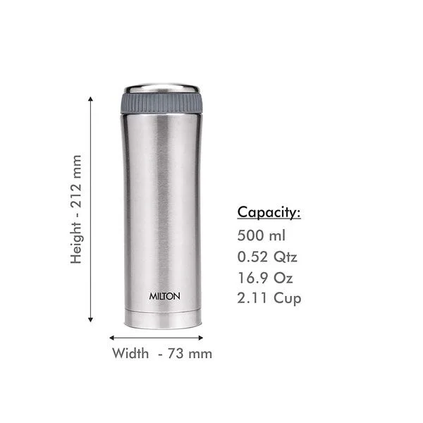 Milton Optima Thermosteel Hot and Cold Flask - Base Variant, 500ml