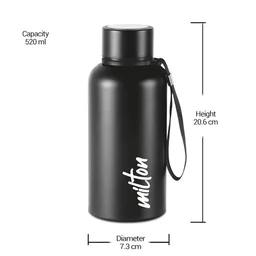 Milton Aura Hot & Cold Water Bottle 500 Ml - Black