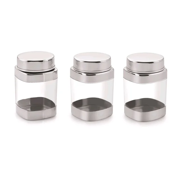Sizzle Exotic Square Jar Set Of 3