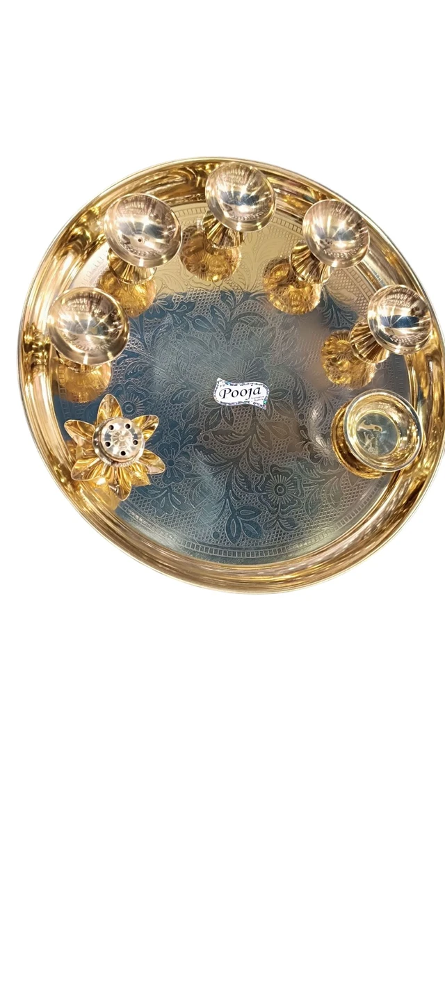 Brass Panch Aarti Thali