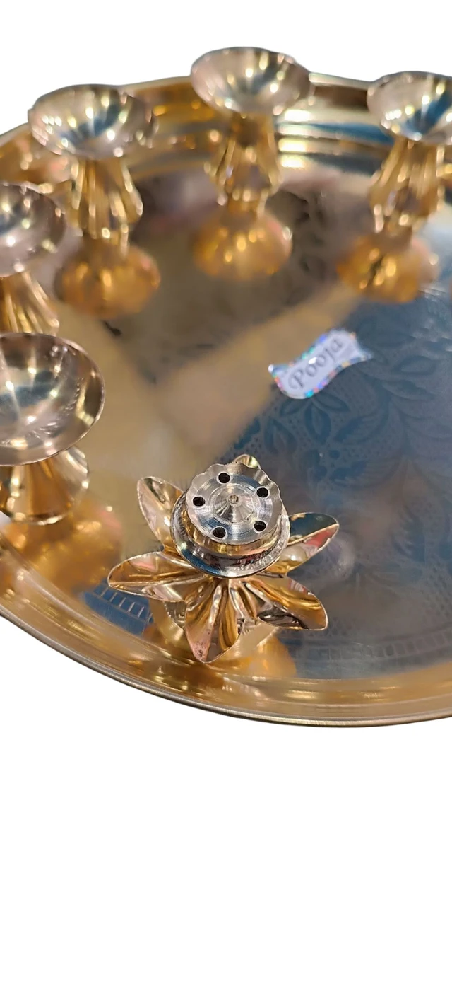 Brass Panch Aarti Thali