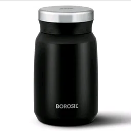 Borosil Hydra Carry Mate 500 ml Stainless Steel Double Wall Vacuum Insulated Soup Flask & Food Jar with Screw Lid - Pink