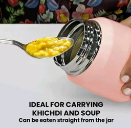 Borosil Hydra Carry Mate 500 ml Stainless Steel Double Wall Vacuum Insulated Soup Flask & Food Jar with Screw Lid - Black