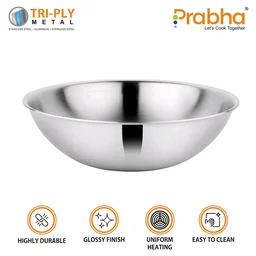 Prabha Prima Triply Tasla Flat Base Without Lid - 5.5L
