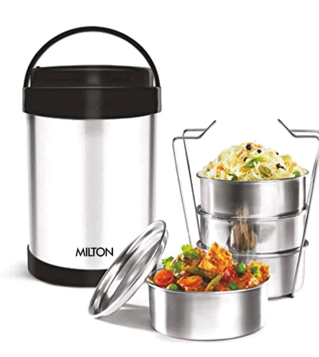  Royal 4 Stainless Steel Containers with 600 ml Each, PU Insulated, Hot & Cold