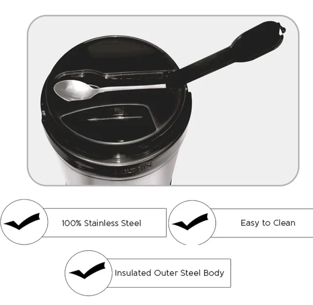 Milton Royal 4 Stainless Steel Containers with 600 ml Each, PU Insulated, Hot & Cold