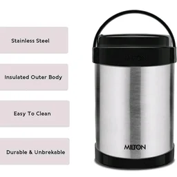 Milton Royal 4 Stainless Steel Containers with 600 ml Each, PU Insulated, Hot & Cold
