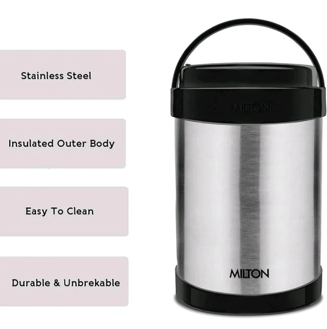 Milton Royal 4 Stainless Steel Containers with 600 ml Each, PU Insulated, Hot & Cold