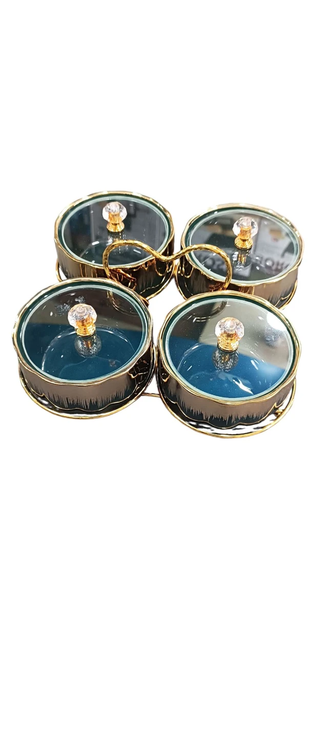 Dryfruit Box Set Of 4 With Stand