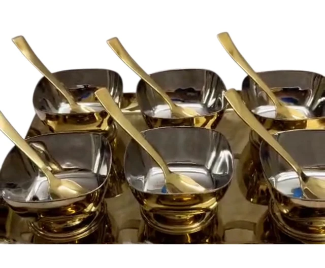 PVD Square AIce Cream Set With Tray