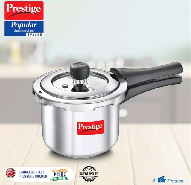 Prestige 1.5 Litre Stainless Steel Popular Svachh Outerlid Pressure Cooker