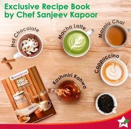 Wonderchef Chai Magic, Fully Automatic Tea & Cappuccino Maker, Make Masala Chai/Cutting Chai/Kahwa/, No Spills, No Overcooking, 4 Modes, Boil Milk/Water/Coffee, 500ML Glass Jar