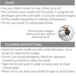 Milton Carafe Stainless Steel Double Walled Vacuum Insulated Flask with Lid and Handle, Silver, ISI Certified, Coffee/Tea Carafe Heat & Cold Retention, Leak Proof, Rust Free, Easy to Carry - 600ml