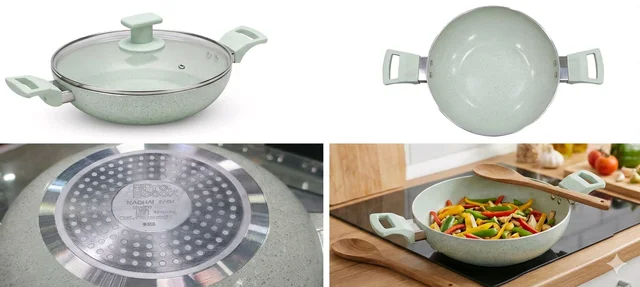 Milton Pro Cook Ceramic Kadhai With Glass Lid - 24cm