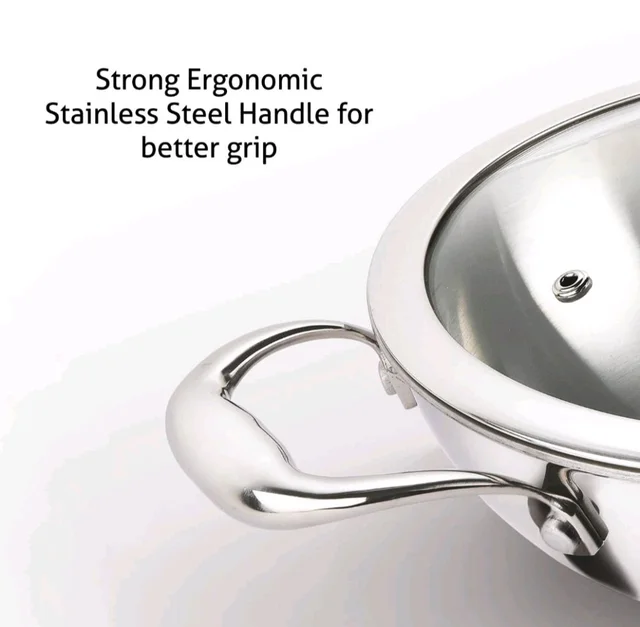 Alda 3 Ply Vitale SS Wok Pan With Glass Lid30cm