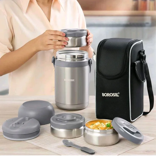 Borosil Hot N Fresh 3 Container Tiffin