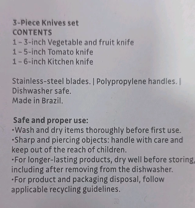 TRAMONTINA Plenus Kitchen Knife Set Of 3