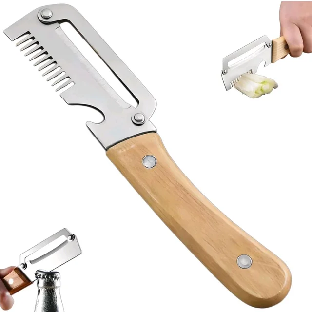3 in 1 Stainless Steel Vegetable Peeler for Kitchen Multi-Functional Fruit & Veggie Shredder Slicer and Grater for Potatoes, Carrots, Cucumbers (Peeler with Bottle Opener)