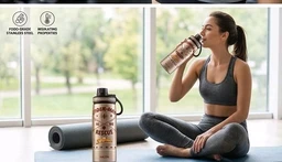 Milton Sparkle 900 Thermosteel Water Bottle 920 ml | Vacuum Insulated Stainless Steel Bottle | Hot & Cold Bottle with Easy Sip Cap, Handle & Slider Man Design