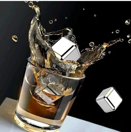 Stainless Steel Whiskey/Cold Drinks Stones Ice Cubes Set with Tongs & Storage Box – Reusable Metal Ice Cubes for Chilling Whisky, Wine, Cocktails – Food Grade, Quick-Freezing, No Dilution