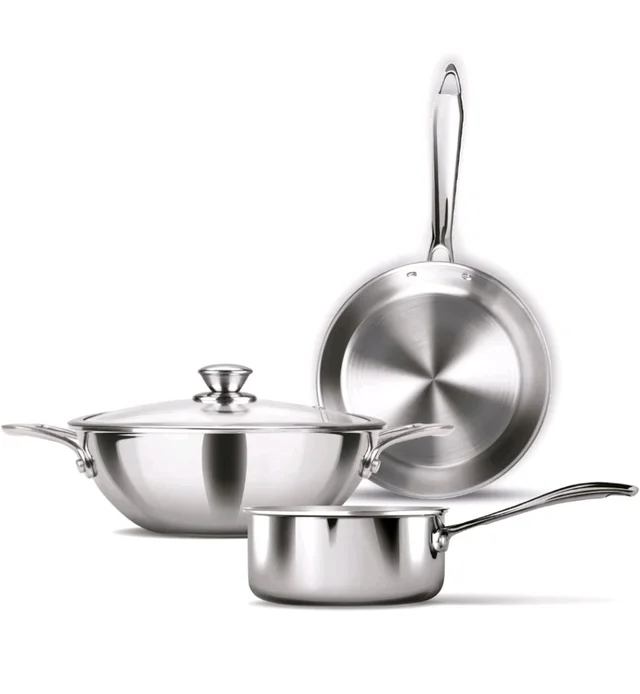 Procook Triply Smart Cook Set Of 4 | Triply Kadhai|Frypan|Saucepan|Glass Lid