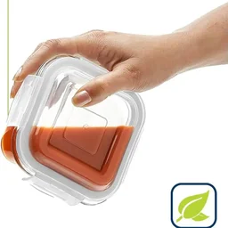 BOROSIL Borosil Glass Lunch Box Set Of 3 Clear 320 Ml Microwave Safe Office Tiffin - Base Variant