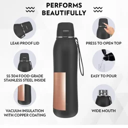 BOROSIL Borosil Hydra Rivera 600 Ml Hot N Cold Water Bottle