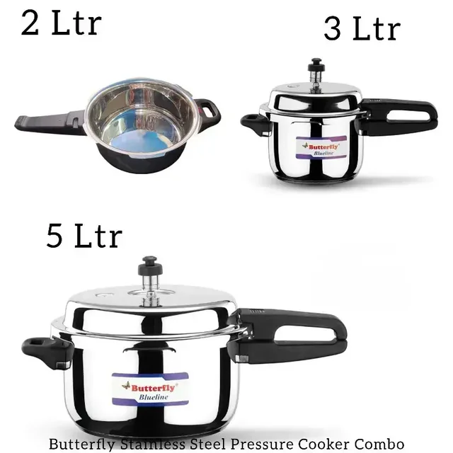 Butterfly Stainless Steel Cooker Combo Of 3 Pcs