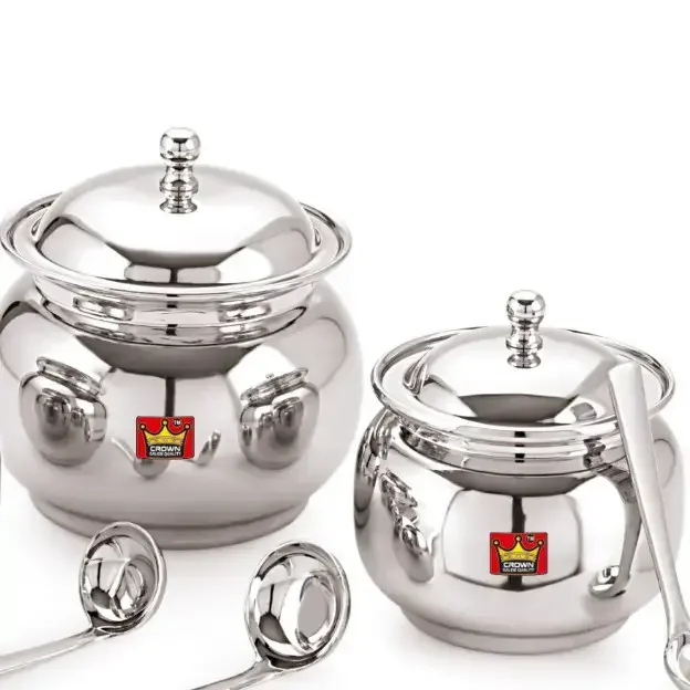 FAWN Stainless Steel Ghee Pot With Spoon - Base Variant, Size-2