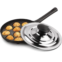 MILTON Pro cook Appam Patra 12 Cavities, 14 Inch Non-Stick Paniyaram -