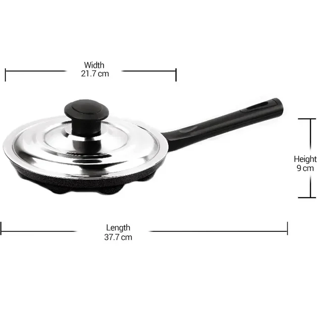 MILTON Pro cook Appam Patra 12 Cavities, 14 Inch Non-Stick Paniyaram -