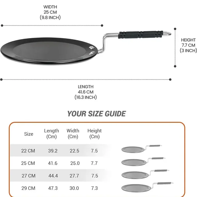MILTON Milton Pro cook Granito Induction Hard Anodized Roti Tawa - 25cm