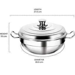 MILTON Milton Pro Cook Stainless Steel Multi Kadhai With Lid
